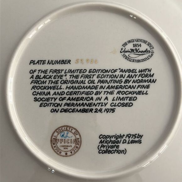 Norman Rockwell Collectable Plate - Picture 2 of 6